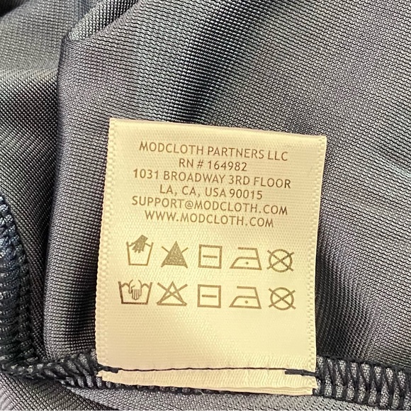 New ModCloth Large Blue Velvet Long Sleeve Dress - Picture 11 of 11